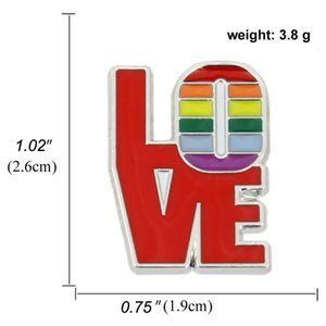 Lapel Pin Rainbow "Love" Pride Silver Tone